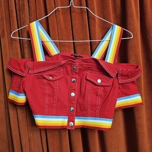 Red Rainbow Crop Top